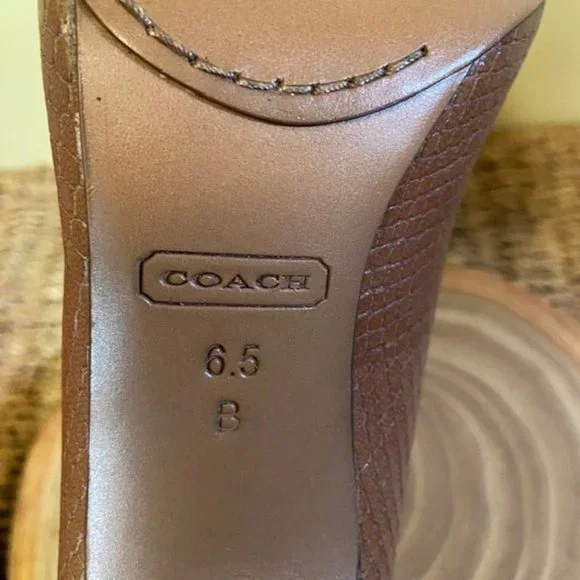 Coach Snake Print Heels in Cognac size 6.5 - Picture 7 of 8
